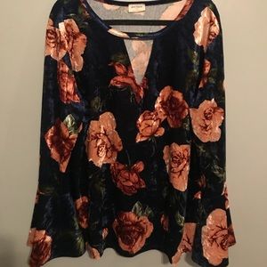 Velvet floral top